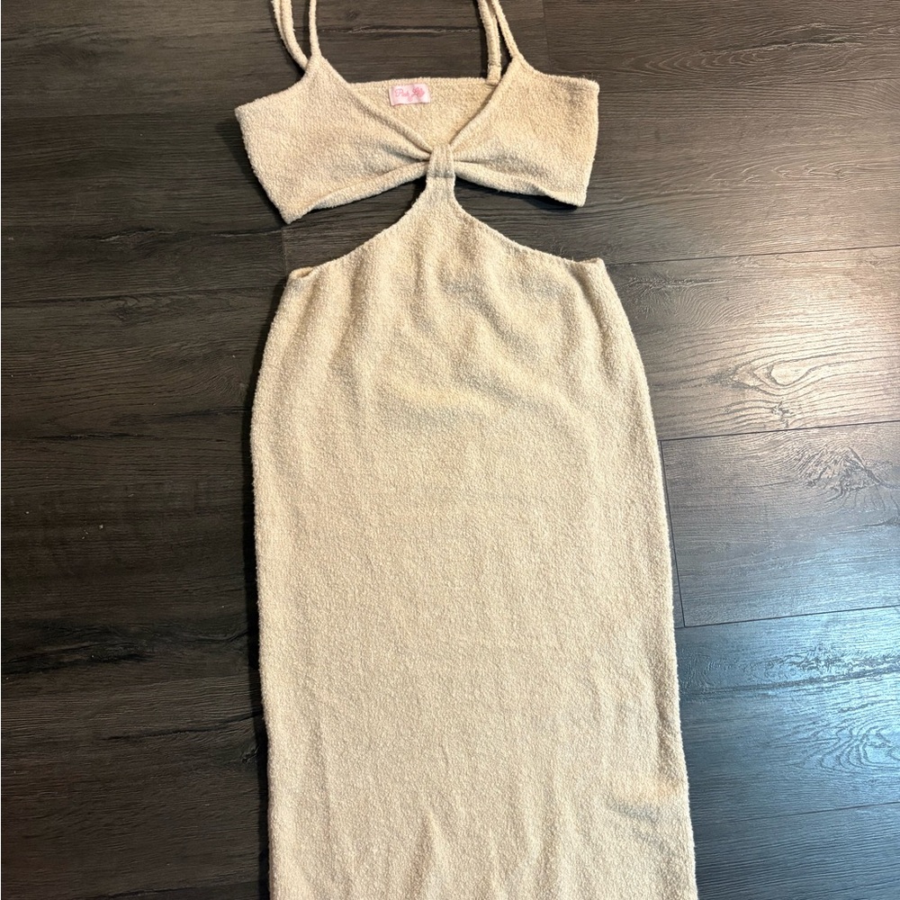 Pink Lily Beige Backless Dress
